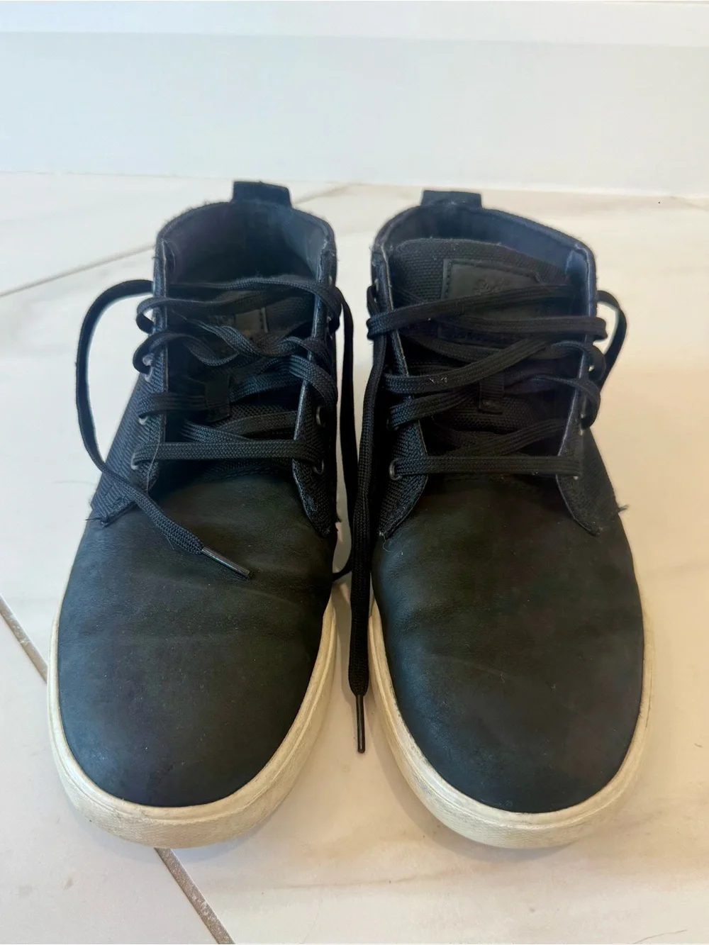 Timberland Men's Black Chukka Boots with White Sole